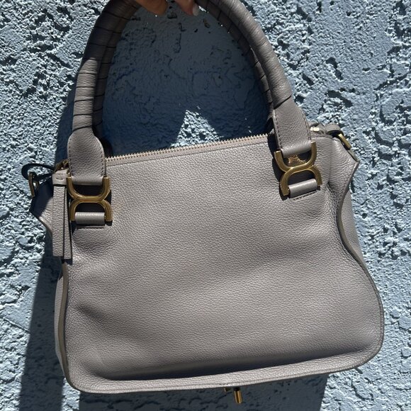 Chloé Marcie Satchel Medium Gray Leather - Picture 5 of 10